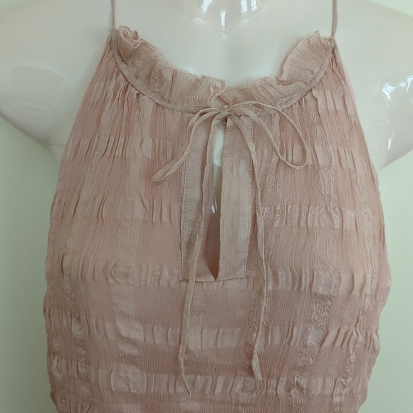 ANTHROPOLOGIE HD in Paris silk Shadow pane halter neck top 2 xs small - Picture 8 of 16